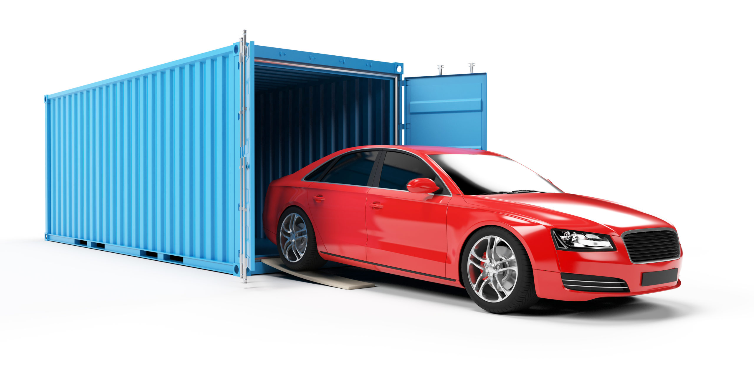 a1global corperation shipping car in container